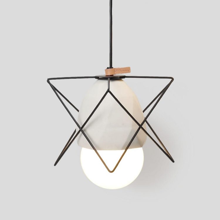 Diamond Concrete Geometric Cage Light