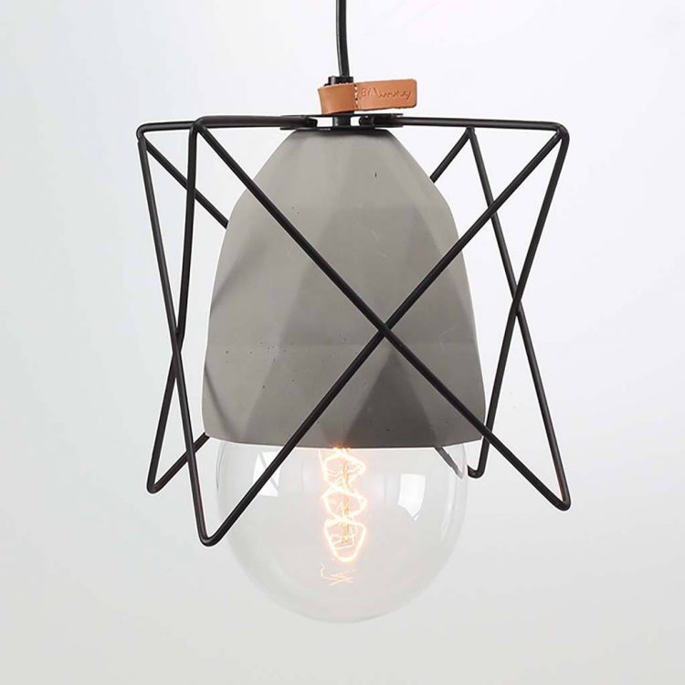 Diamond Concrete Geometric Cage Light