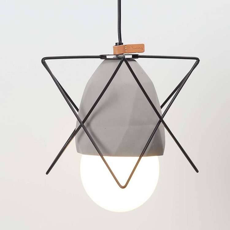 Diamond Concrete Geometric Cage Light