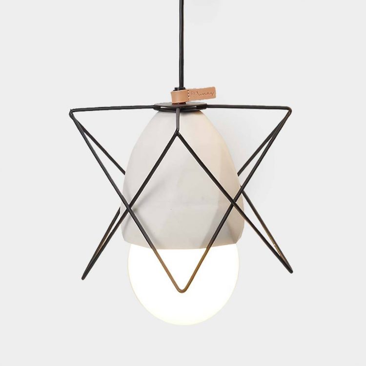 Diamond Concrete Geometric Cage Light