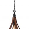 Amparo Bell Oak Pendant Light -Small